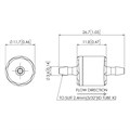 ABS Bodied Bacterial Filter, 0.2 Micron Hydrophobic Glass Fibre disc, 3/32" (2.4mm) ID Tube Alternative Image 0