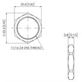 316 Stainless Steel Q4 Series Panel Mount Nut, 11/16"-24 UNEF Thread Alternative Image 0
