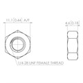 Panel Mount Nut 1/4-28 UNF with 7/16" HWG, Stainless Steel Alternative Image 0