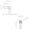White ABS Equal Elbow Connector, 3/32" (2.4mm) ID Tube - Compatible With Blue Dot Tubing Alternative Image 0