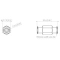 316 Stainless Steel Luer Coupler, Female Slip Luer Alternative Image 0