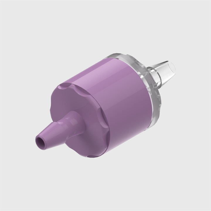 ABS Bodied Check Valve, Silicone Seal, 3/32" (2.4mm) ID Tube, Cracking Pressure ≤ 0.1 psi