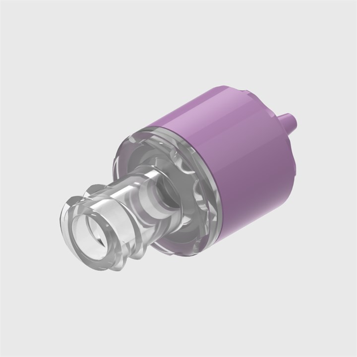 ISO 80369-7 ABS Bodied Check Valve, Silicone Seal, Female Luer Lock to 1/16" (1.6mm) ID Tube, Cracking Pressure ≤ 0.1 psi