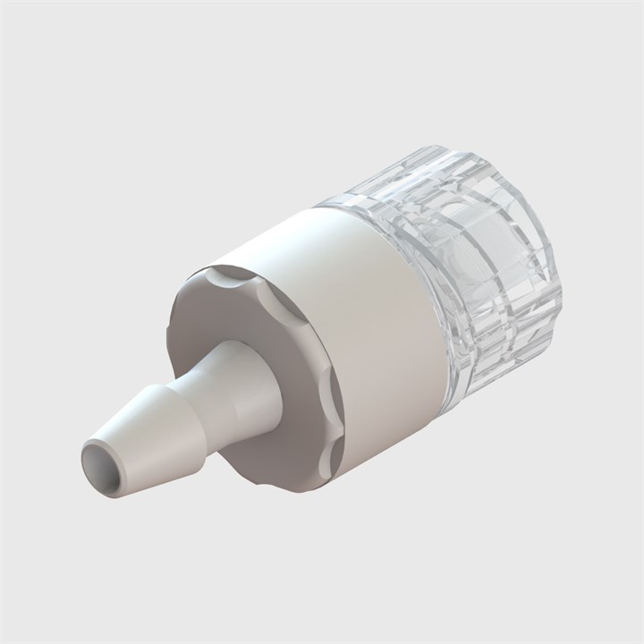 1/8" Barb to Male Luer Lock, ABS Body with Polystyrene & Glass Fibre Filter