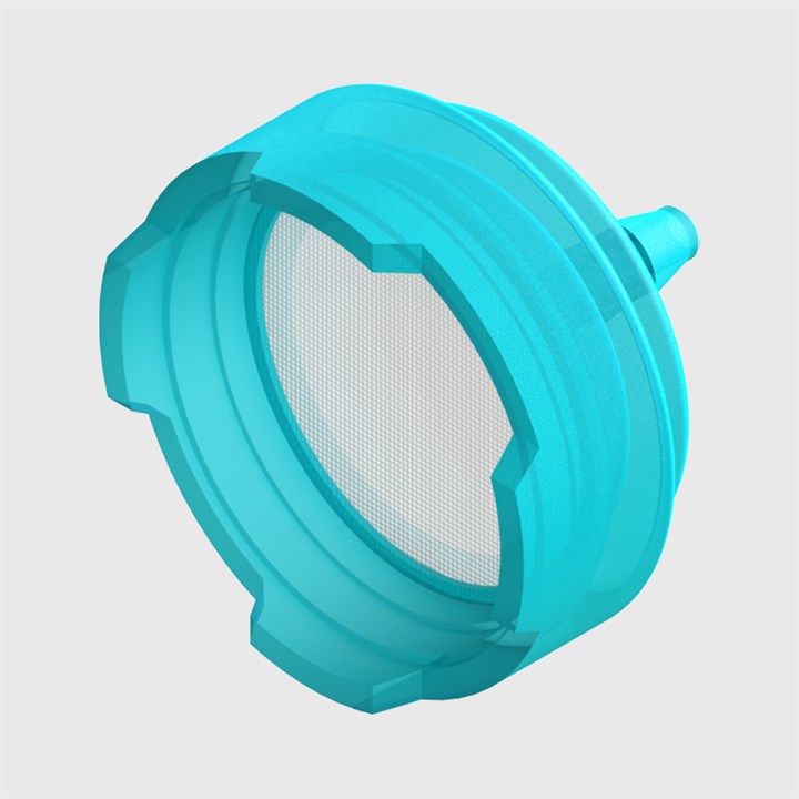 Teal Polypropylene Suction Filter, 105 Micron Polypropylene Mesh, 1/16" (1.6mm) ID Tube