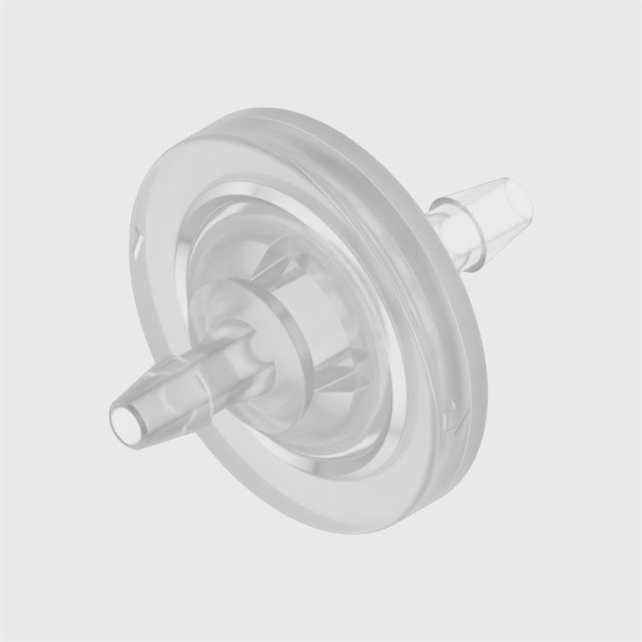 Animal Free Polypropylene In-Line Filters - 1/8" ID Tube - Hydrophilic PET Disc - Various Microns Available