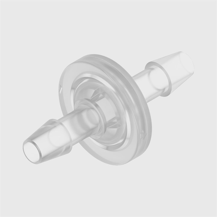 Animal Free Polypropylene In-Line Filters - 1/4" to 1/4" ID Tube - Hydrophilic PET Disc - Various Microns Available