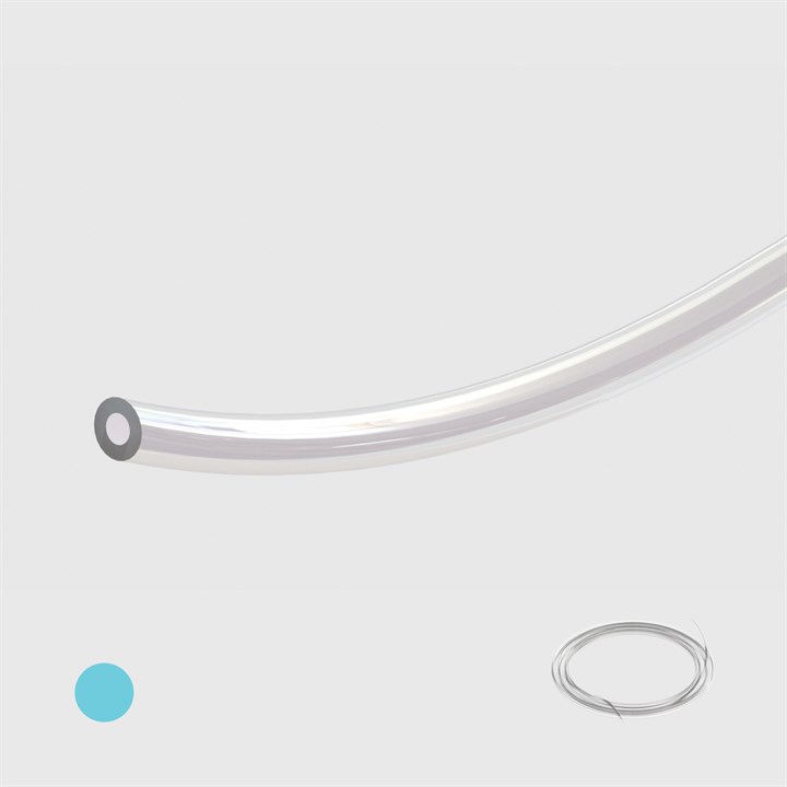 Natural PVC Tubing, 70 Shore A, 1/8" (3.2mm) ID x 1/4" (6.4mm) OD - 15M - Compatible with Blue Dot Fittings 