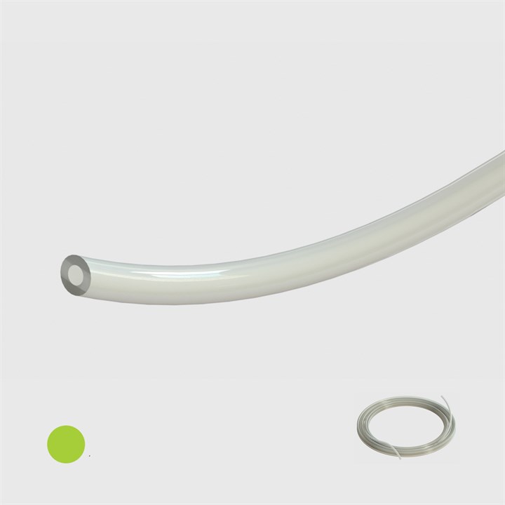 Natural Fluorinated Ethylene Propylene (FEP) Tubing, 57 Shore D, 8.0mm ID x 10.0mm OD - 30M - Compatible with Green Dot Fittings