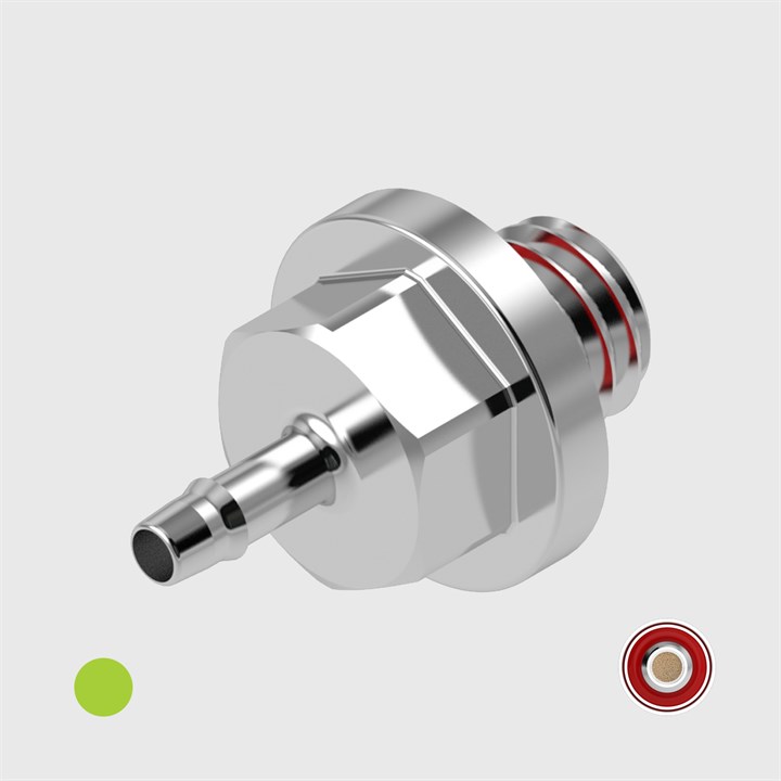 Nickel Plated Brass Easy barb 1/16" to 10-32 UNF Filters - Choose Seal and Micron Options