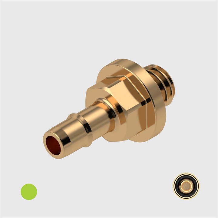 Brass Easy Barb 1/8" to 10-32 UNF Filters - Choose Seal and Micron Options