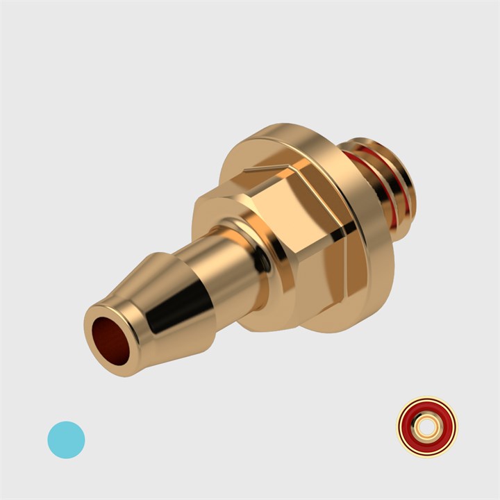 Brass 1/8" to 10-32 UNF Adaptors - Various O-ring Materials