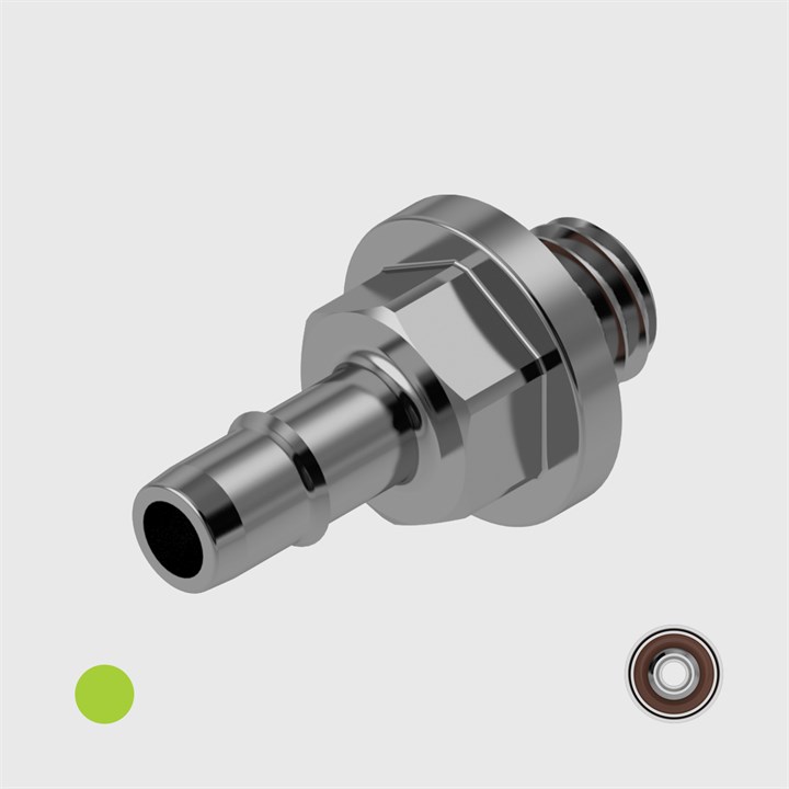 316 Stainless Steel 1/8" to 10-32 UNF Adaptors - Various O-ring Materials