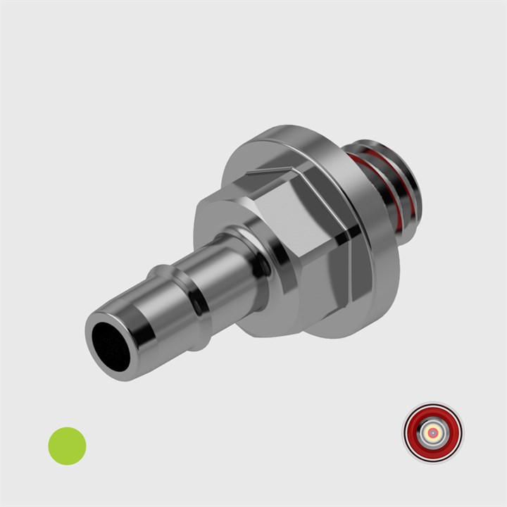 316 Stainless Steel Easy Barb 1/8" (3.2mm) ID Tube to 10-32 UNF Male Thread - Choose Seal and Orifice Options