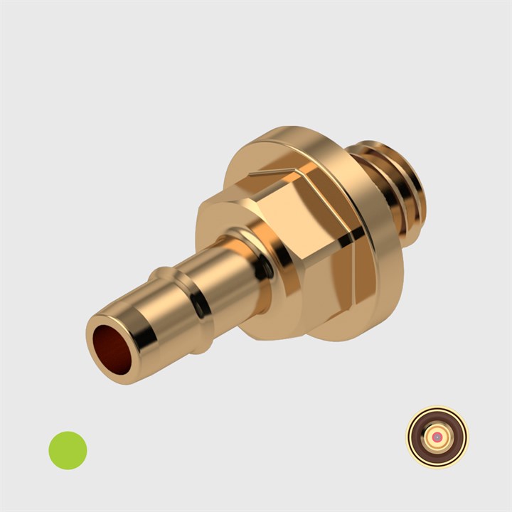 Brass Easy Barb 1/8" (3.2mm) ID Tube to 10-32 UNF Male Thread - Choose Seal and Orifice Options