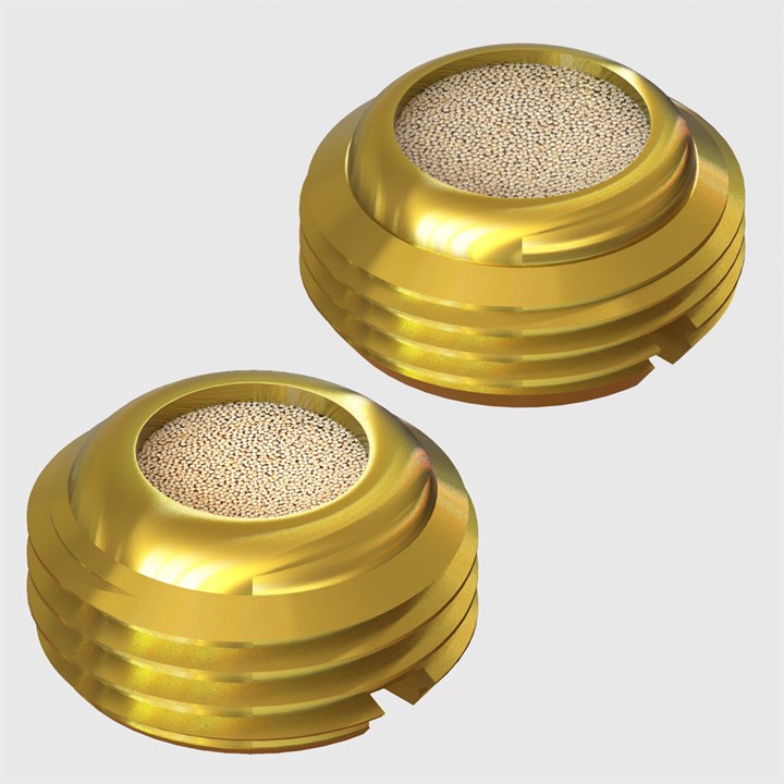 Flush Mount Brass Silencers, Sintered Bronze Element