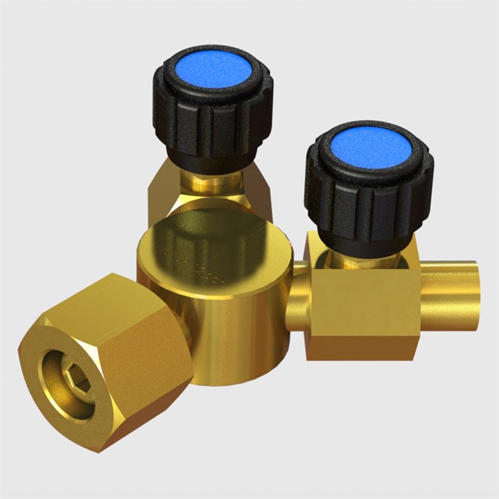 Twin Regulator Outlet Valve G3/8" Female x Male R/H Thread