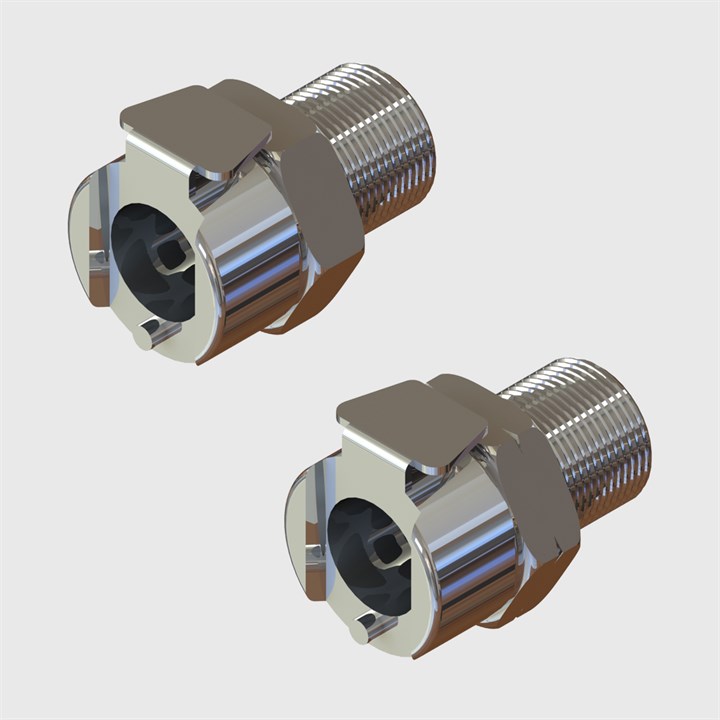 Chrome Plated Brass Coupling Sockets - 1/4" Flow Thumb Latch - Valved - Q4 Series
