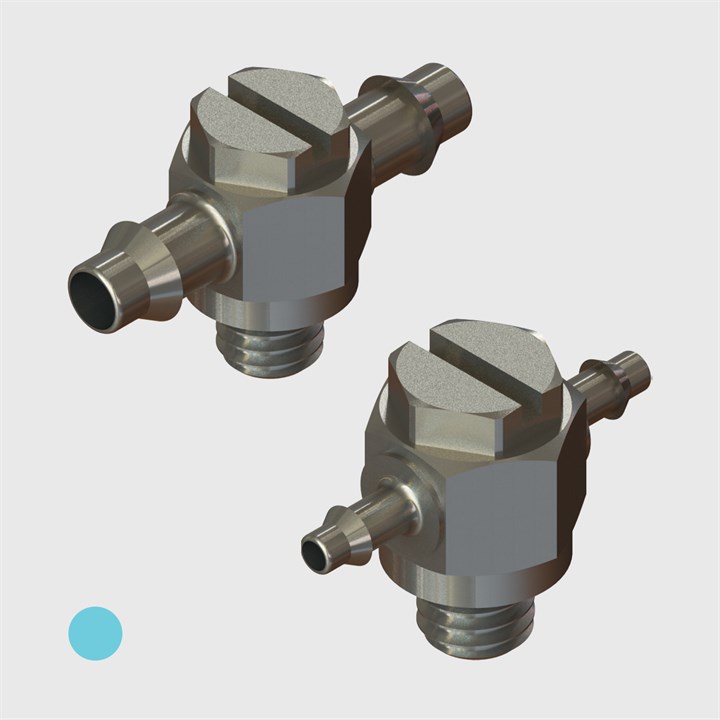 Nickel Plated Brass Positionable Tee Threaded Adaptors, 10-32 UNF Male Thread (Pack of 5) - Various Sizes