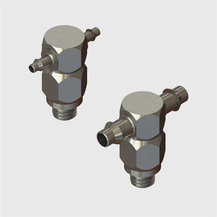 Nickel Plated Brass Swivel Tee Adaptors - 10-32 UNF Male Thread (Pack of 5) - Various Sizes