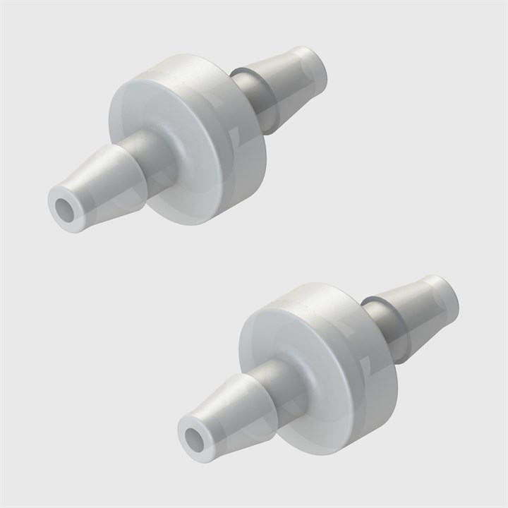 Miniature In-line Filters, Barbs to suit 1/4" ID Tubing - Polypropylene