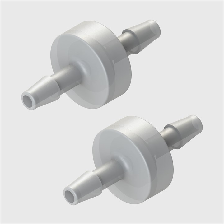 Miniature In-line Filters, Barbs to suit 3/16" ID Tubing - Polypropylene