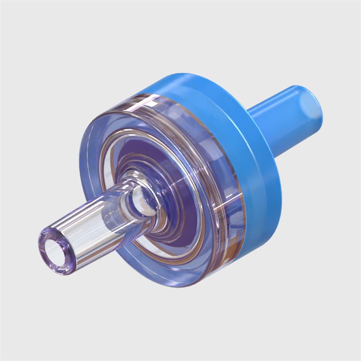 Disc Style Check Valve, Tube Stem Inlet/Outlet, Polycarbonate Body/Silicone Seal Disc 