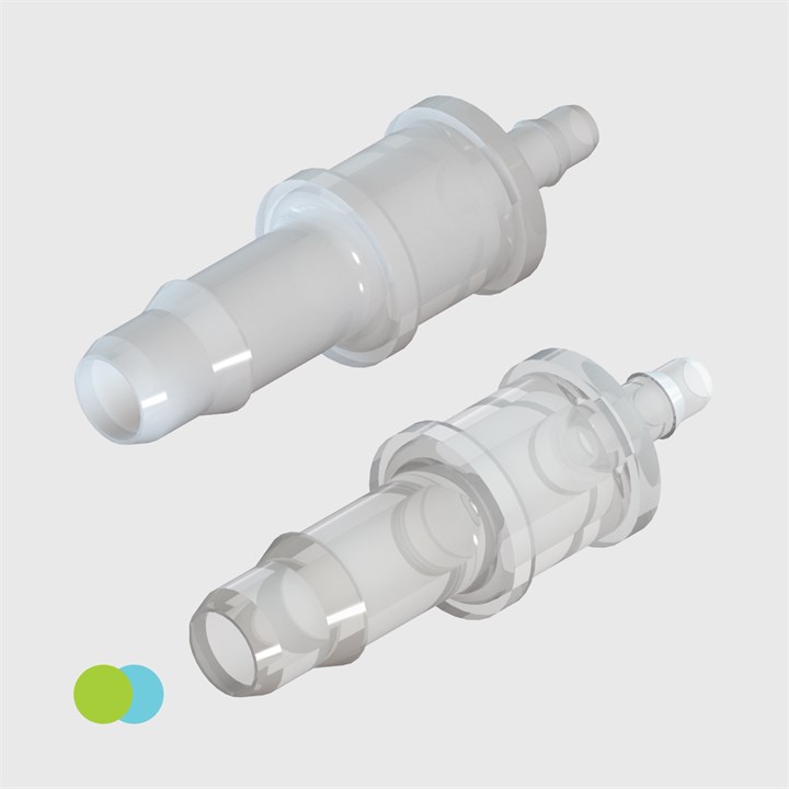 1/8"- 1/16" Rigid Barb Reducing Connectors - Various Materials