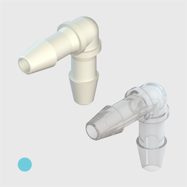 1/16" Barbs - Equal Elbow Connectors - Various Materials