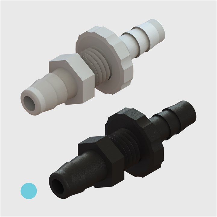 .170" x 1/8" Multi-Barb Tube to Tube Reducing Panel Mounts - Various Materials