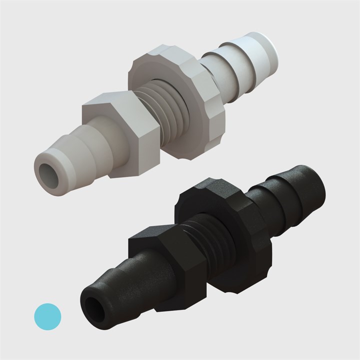 .170" Multi-Barb Tube to Tube Equal Panel Mounts - Various Materials