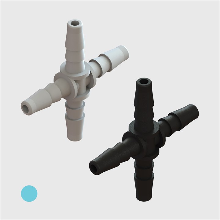 1/16" Multi-Barb Tube to Tube Crosses - Various Materials