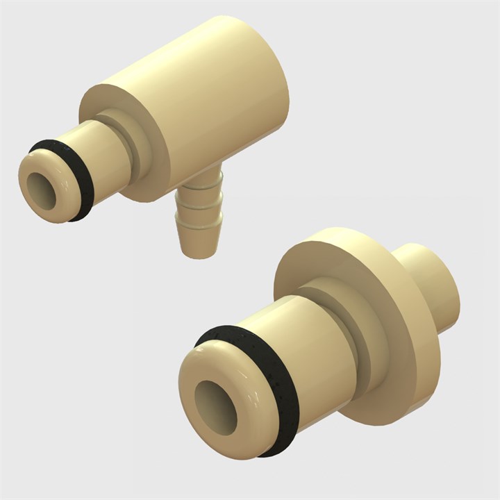 Thumb Latch Couplings - 1/8" Flow, Plugs, Non-Valved - Polypropylene - Q2 Series