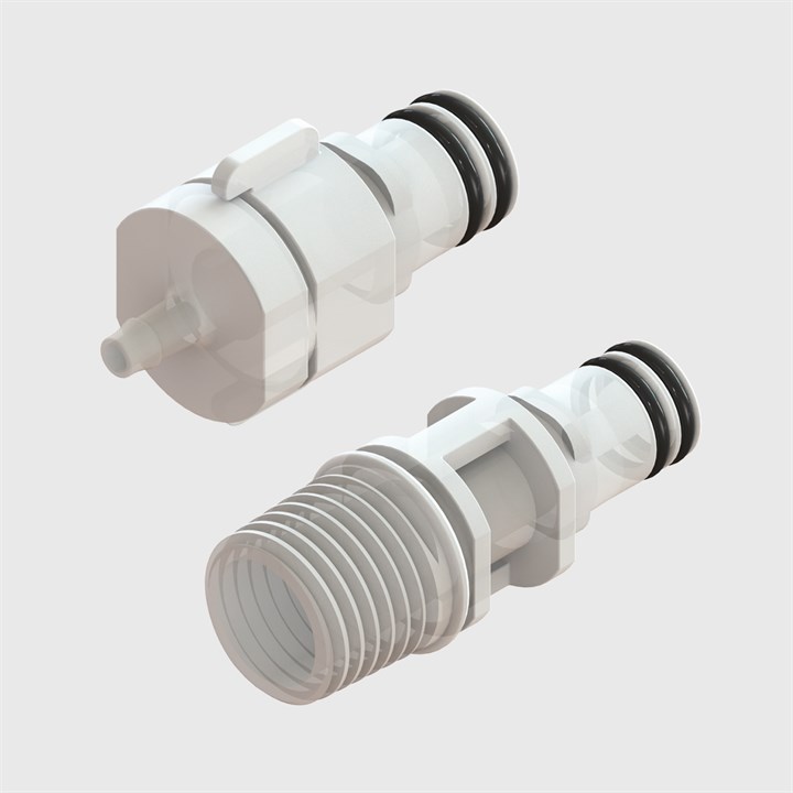 Twist Lock Couplings - Plug, Valved - Polypropylene