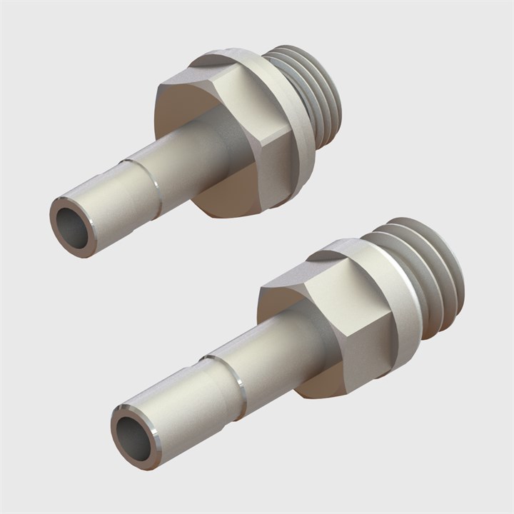 Nickel Plated Brass - Male Thread to Stem Adaptors - Various Sizes