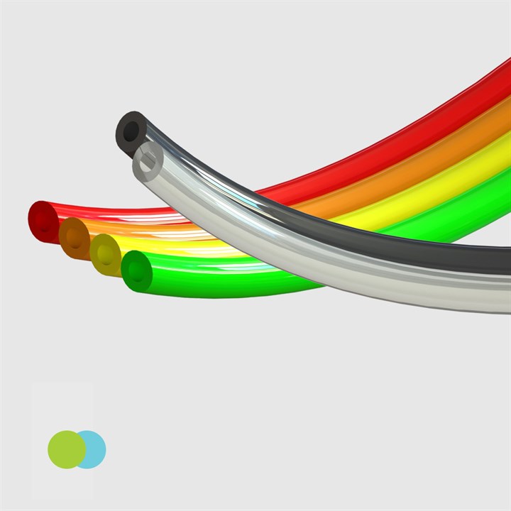 Grade 85A Polyurethane Multi-Colour Ribbon Hose 3.18 mm OD x 1.67 mm ID - 30 Metre