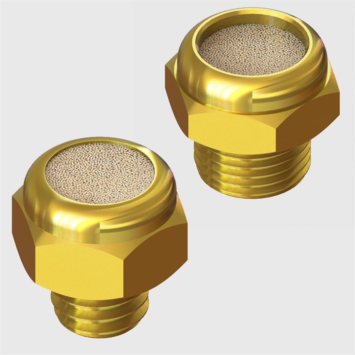 Short Body Style Brass Silencers, Sintered Bronze Element