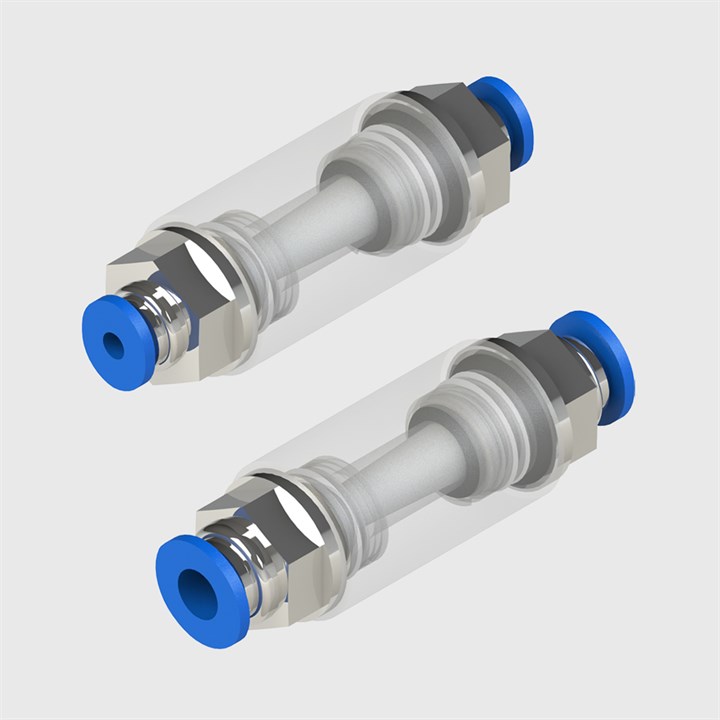 Push-In Serviceable Filters, 20 micron - Clear Polycarbonate body