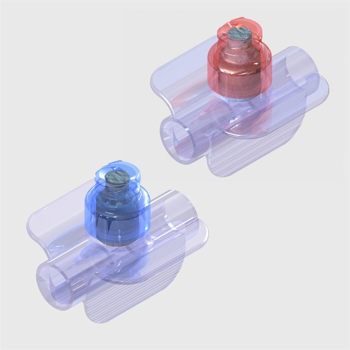 T-port Swabable Needle Free Luer Activated Valves, .260" ID Bondable Tube Ports