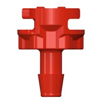 Outlet 1/4" Barb Red - Glass Filled Polypropylene (FDA CR21 Approved)