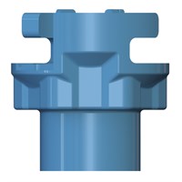 Outlet 1/8 BSPP Female Blue - Glass Filled Polypropylene (FDA CR21 Approved)