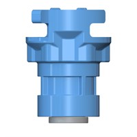 Outlet 1/4" Push-in Blue - Glass Filled Polypropylene (FDA CR21 Approved)