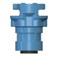 Outlet 6mm Push-in Blue - Glass Filled Polypropylene (FDA CR21 Approved)