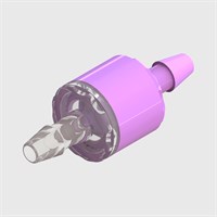 Polystyrene Check Valve, Silicone Disc, 1/8" (3.2mm) ID Tube, ABS Housing, Cracking Pressure ≤ 8 mbar