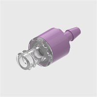 ISO 80369-7 ABS Bodied Check Valve, Silicone Seal, Female Luer Lock to 1/8" (3.2mm) ID Tube, Cracking Pressure ≤ 0.1 psi