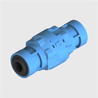 Modular Blue Check Valve, 6mm OD Tube Push-in Input and Output, Nitrile Seals, 3 psi Cracking Pressure