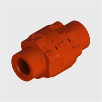 Modular Red Check Valve, 1/8" BSPP Female Input and Output, Nitrile Seals, 3 psi Cracking Pressure
