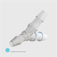Animal Free Polypropylene Equal Y Connector, 5/32" (4.0mm) ID Tube - Compatible With Blue Dot Tubing