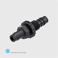 Black Nylon Equal Straight Panel Mount Multi Barb Connector, .170" (4.3mm) ID Tube - Compatible With Blue Dot Tubing