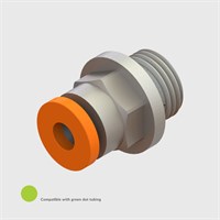 Nickel Plated Brass Straight Adaptor, Buna-N Seal, 4.0mm OD Push-In Fitting to 1/8" BSPP Male Thread - Compatible With Green Dot Tubing